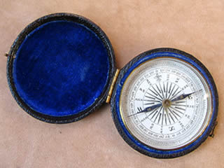Victorian pocket needle compass