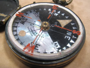 19th century Mother of Pearl dial pocket compass