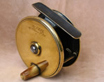 3" brass plate wind fishing reel signed  A & NCSL