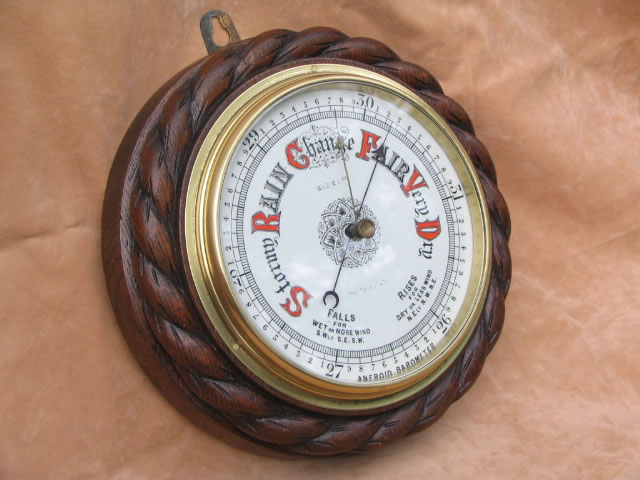 19th century rope twist aneroid barometer