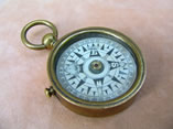Victorian open faced brass pocket compass