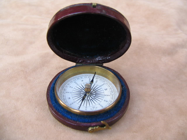 Early Victorian pocket compass circa 1850