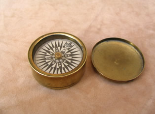 Victorian brass pocket compass circa 1840