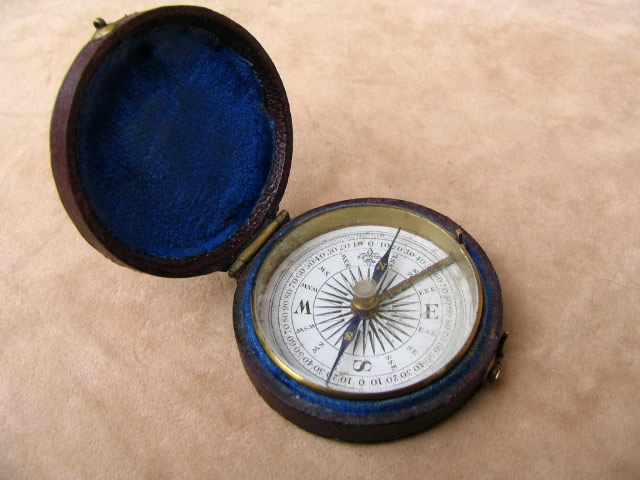 19th century Victorian pocket compass circa 1870