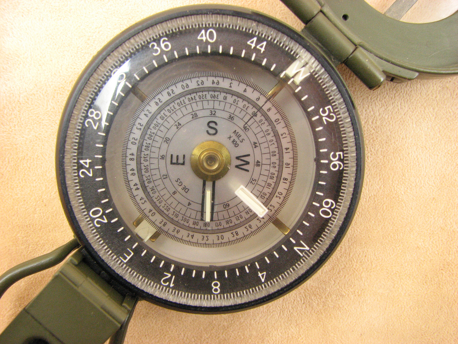 military flat compass and protractor