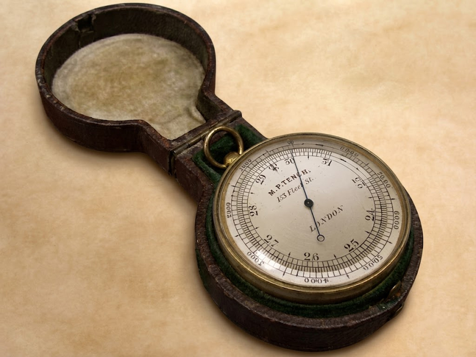 Pocket barometer by MP Tench London