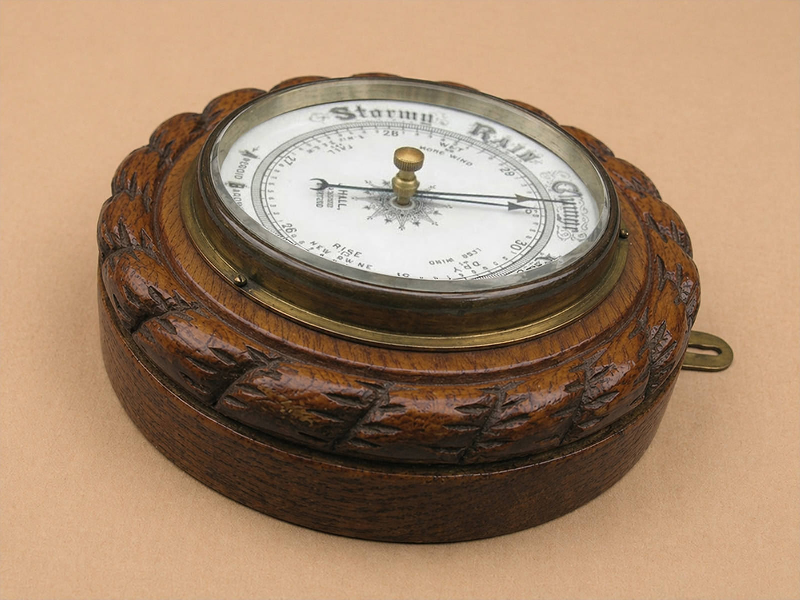 Rope twist aneroid barometer by J Hall Opticians, Bradford