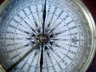 Mahogany cased pocket compass circa 1829